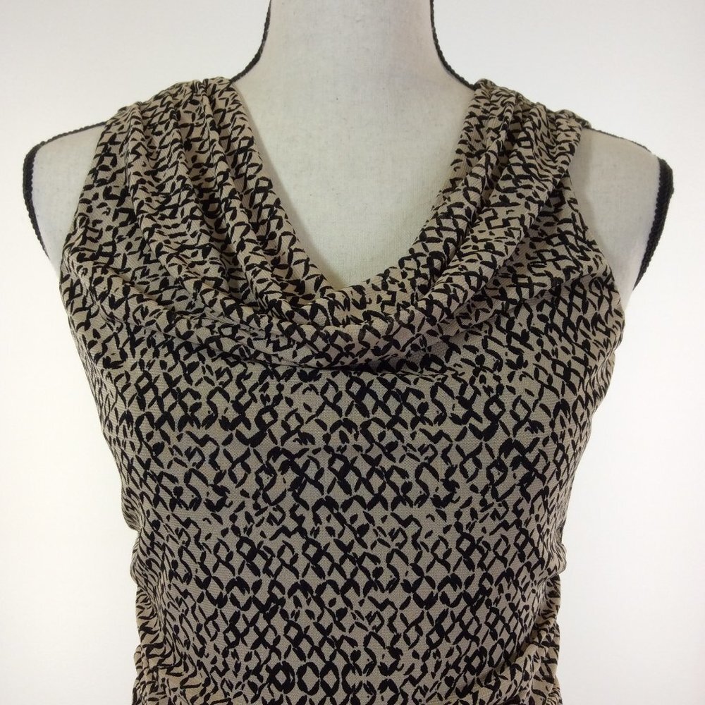 CABLE and Gauge Womens Top Size Small Ruched Tan